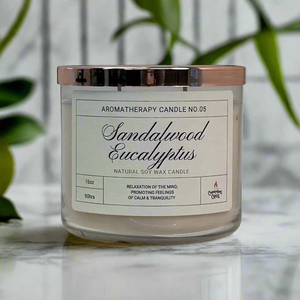 Sandalwood Eucalyptus 2-Wick Soy Aromatherapy Candle