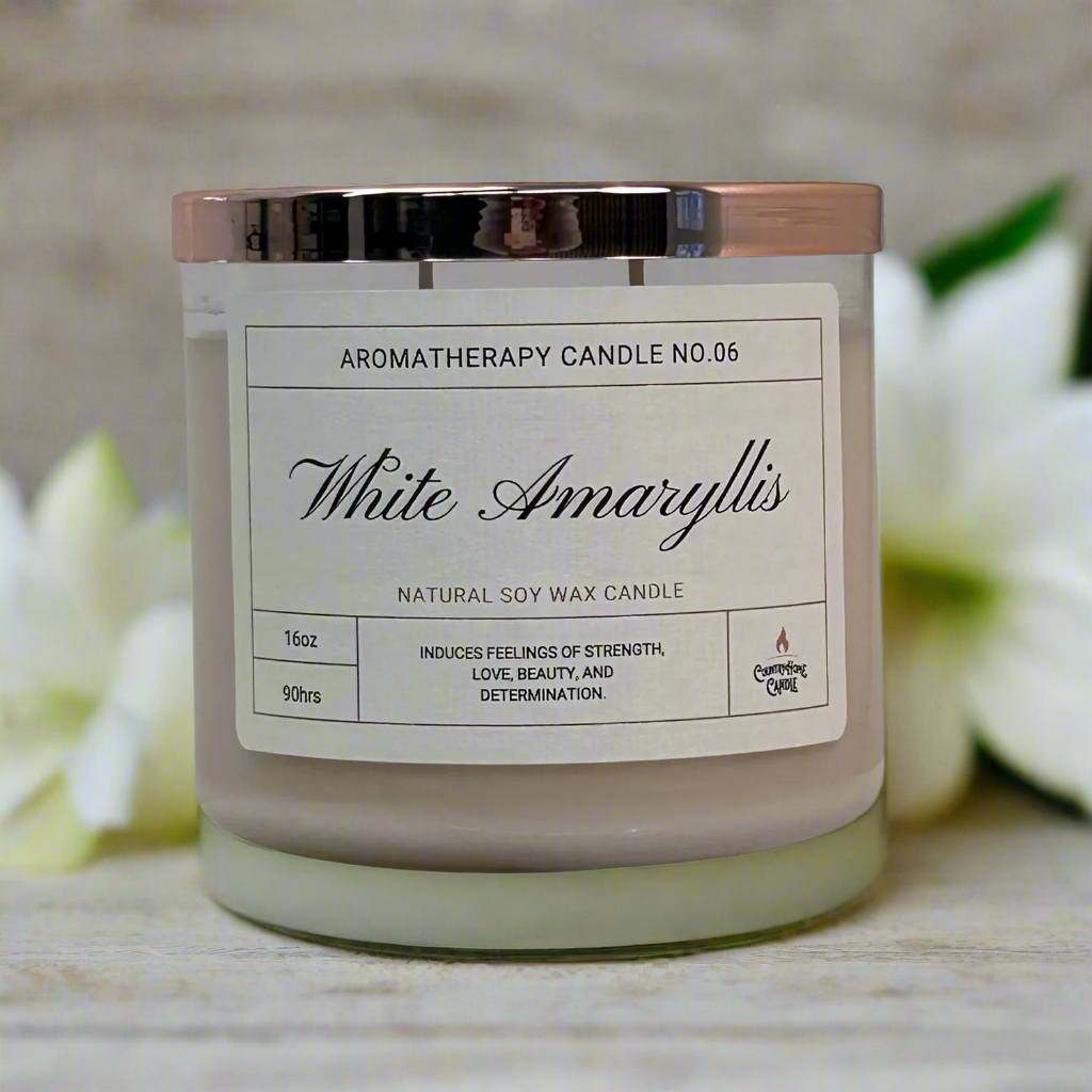 White Amaryllis 2-Wick Soy Aromatherapy Candle