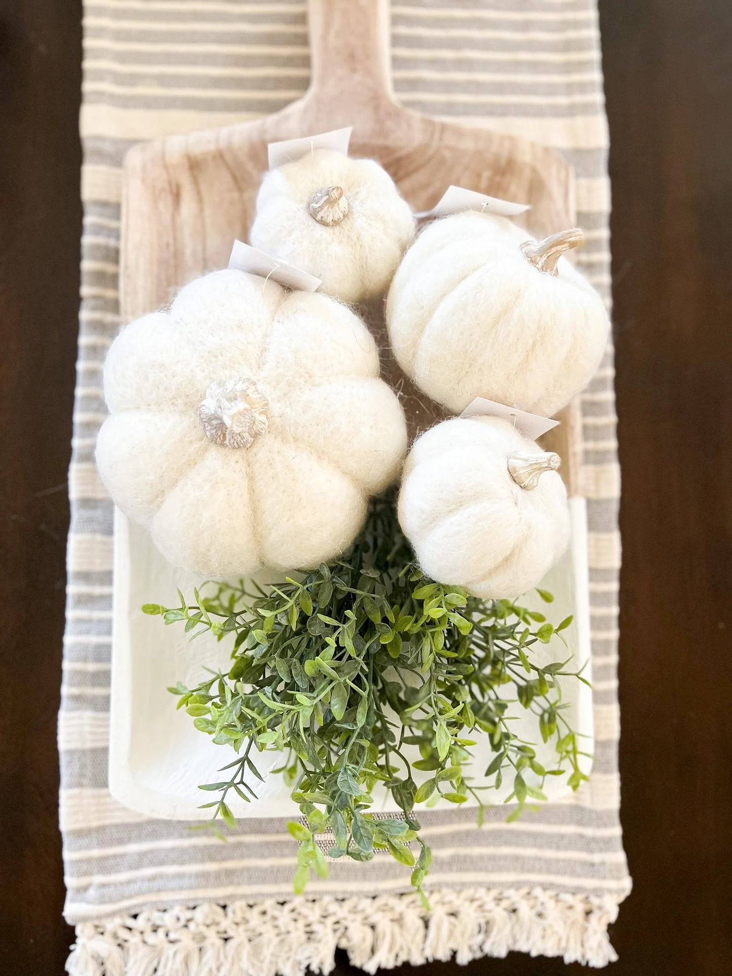 Felt Pumpkins - White