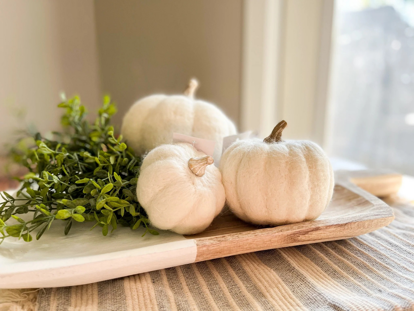 Felt Pumpkins - White