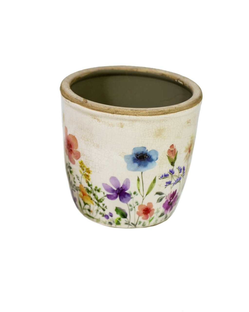 White Floral Flower Pots
