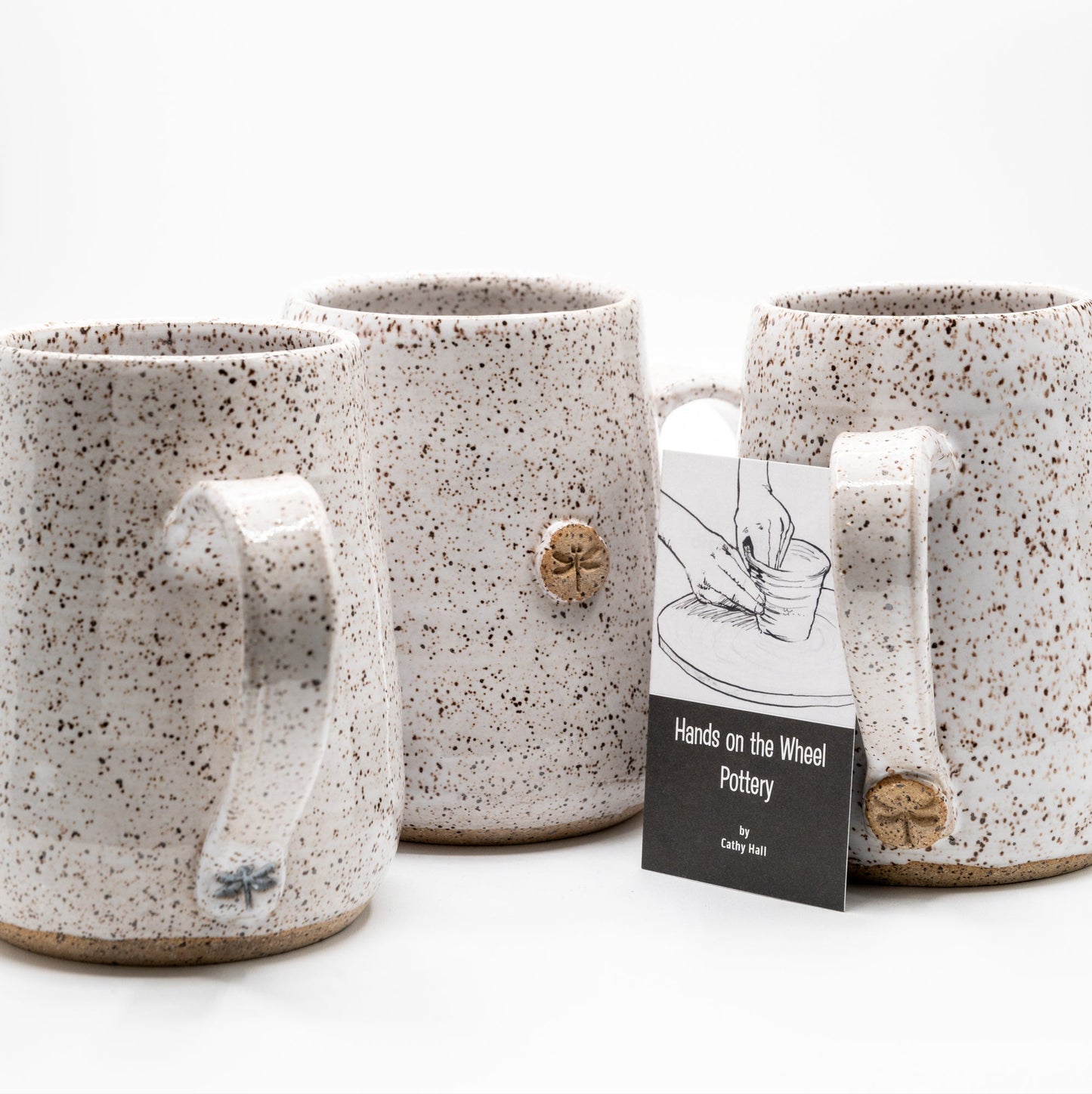 Dragonfly Pottery Mug - Stamped Handle