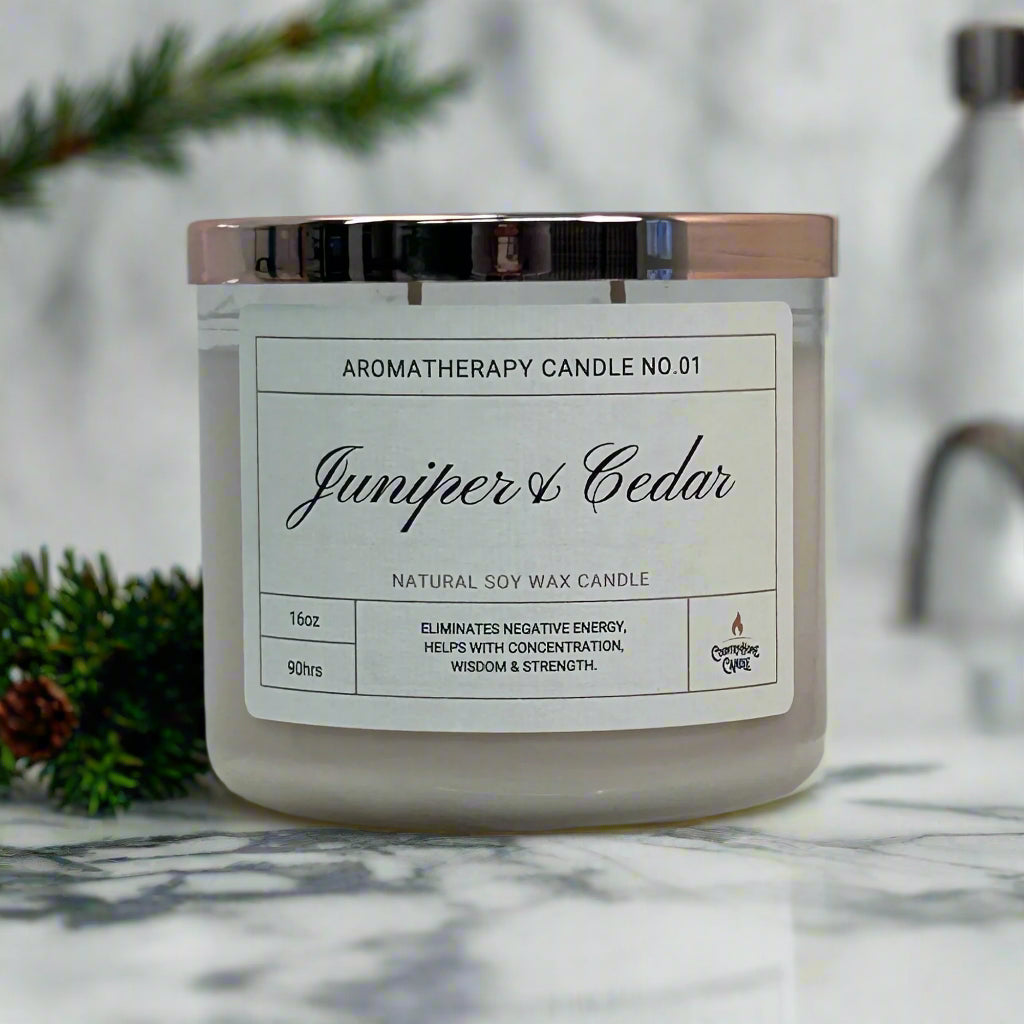 Juniper & Cedar 2-Wick Soy Aromatherapy Candle