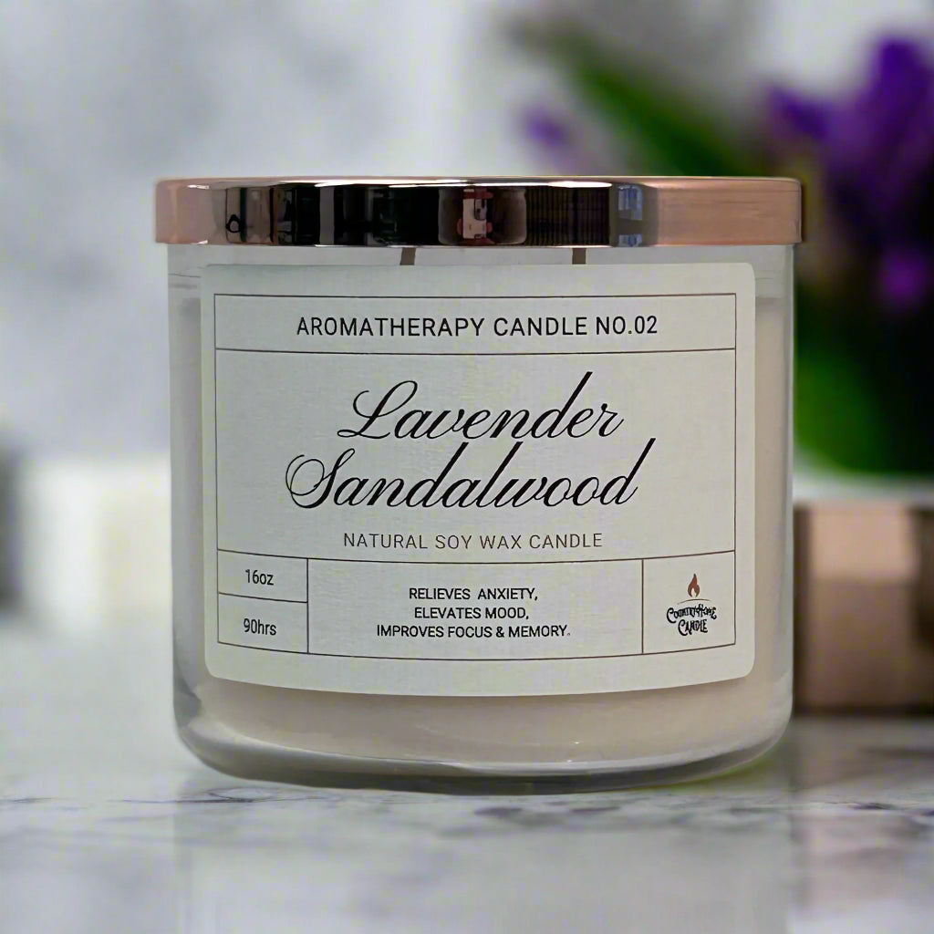 Lavender Sandalwood 2-Wick Soy Aromatherapy Candle