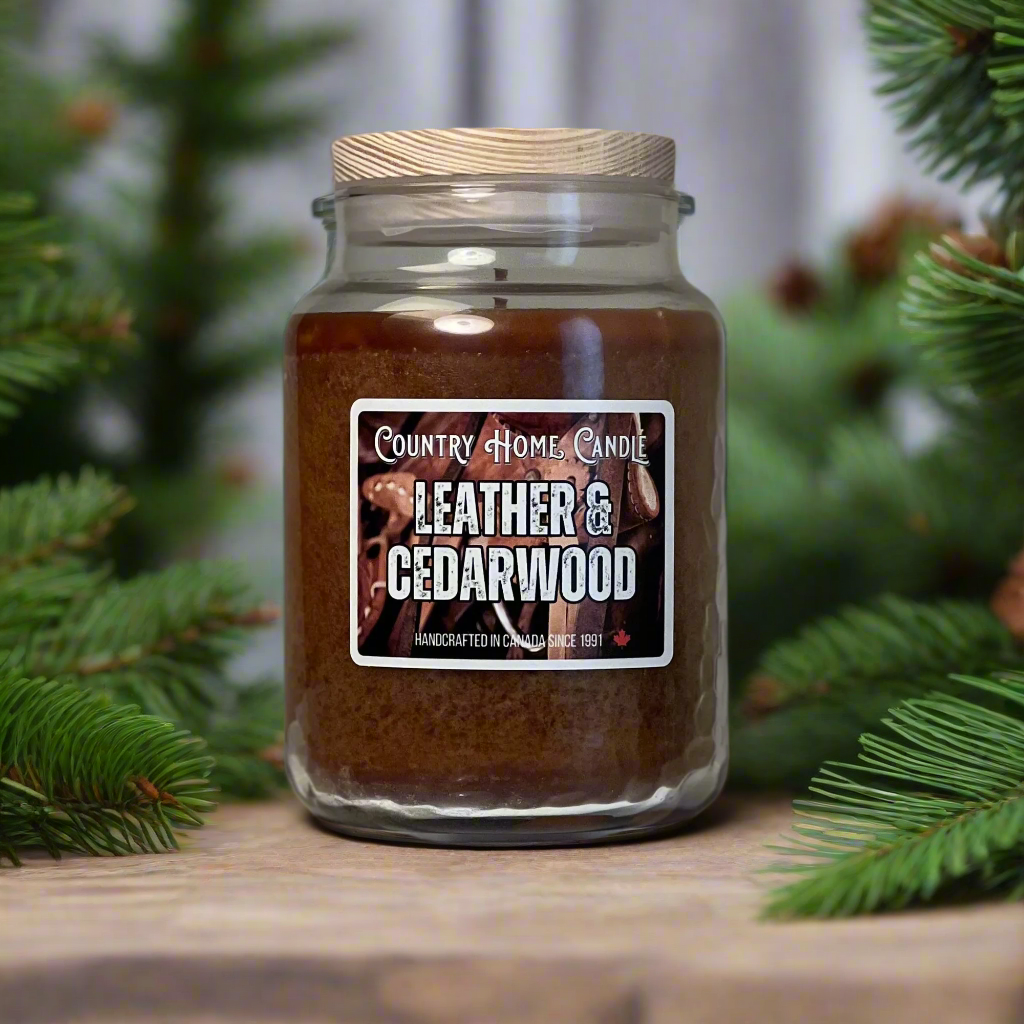 Leather & Cedarwood Paraffin Candle