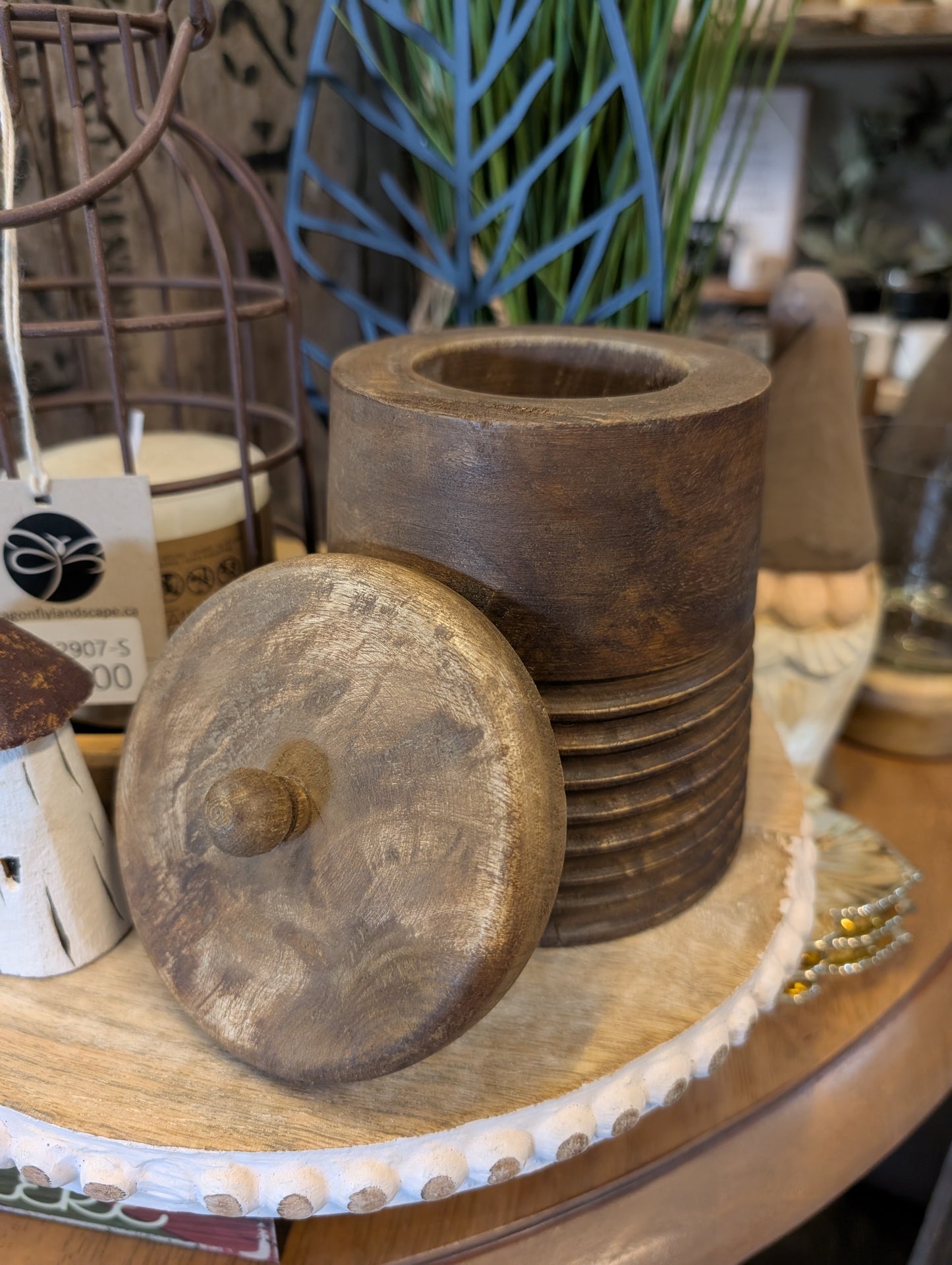 Wood Jar with Lid