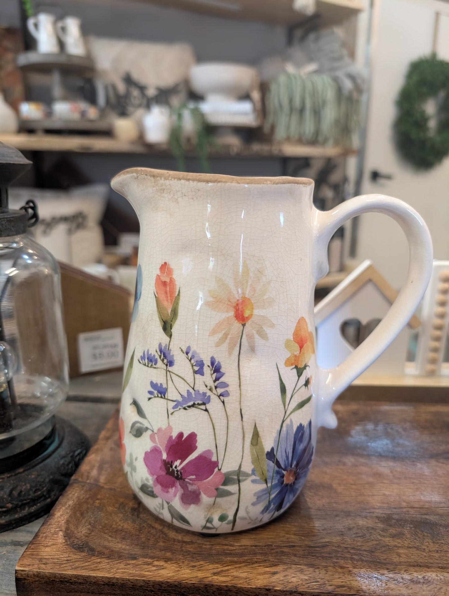 White Floral Jug