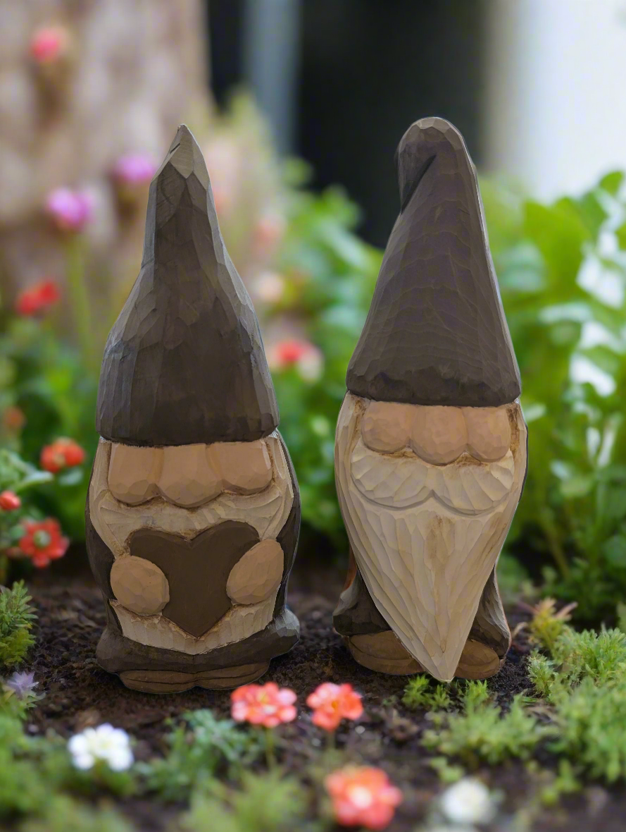 Carved Pine Gnomes