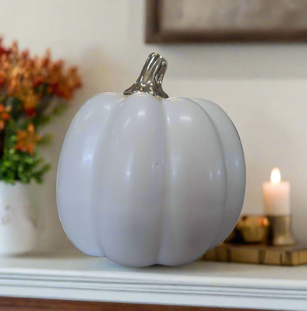 White Ceramic Pumpkin