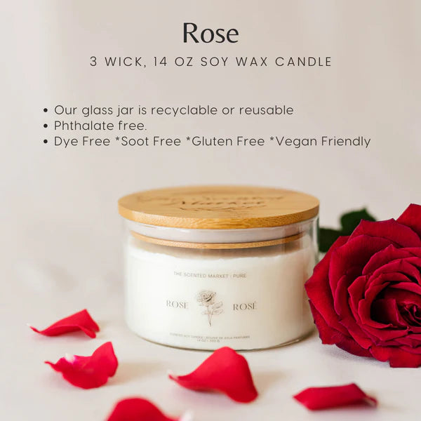 Pure ROSE - Soy Wax Candle 14 oz