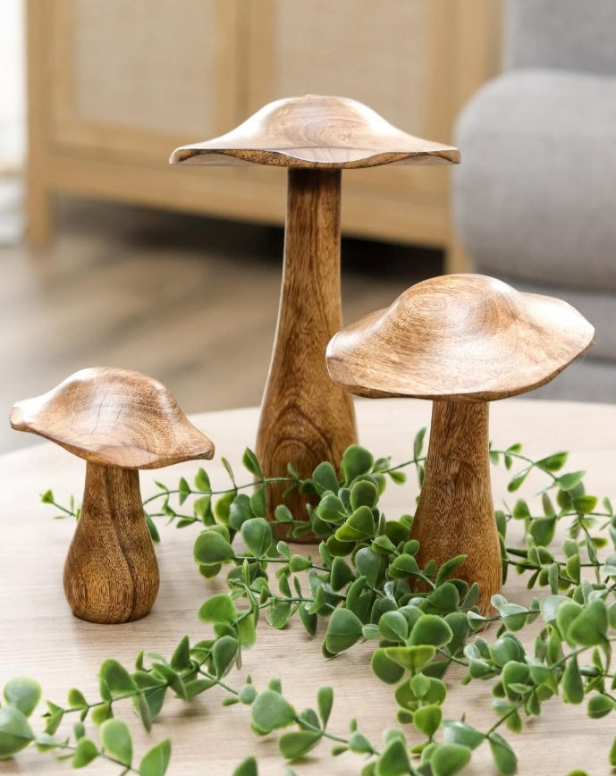 Wood Mushroom Decor