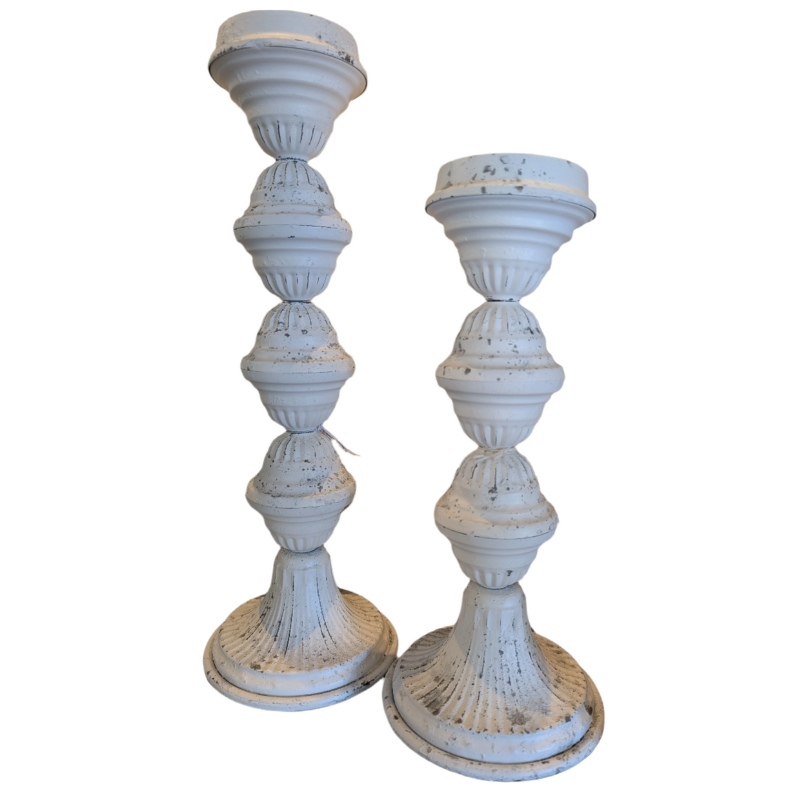 White Candle Holders