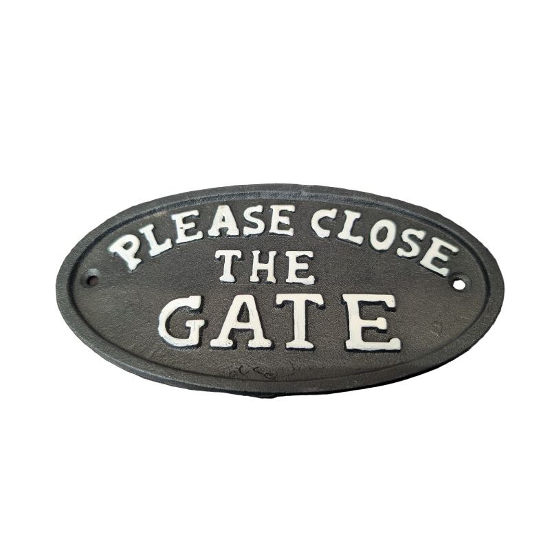 Please Close the Gate - Cast Iron Plaque