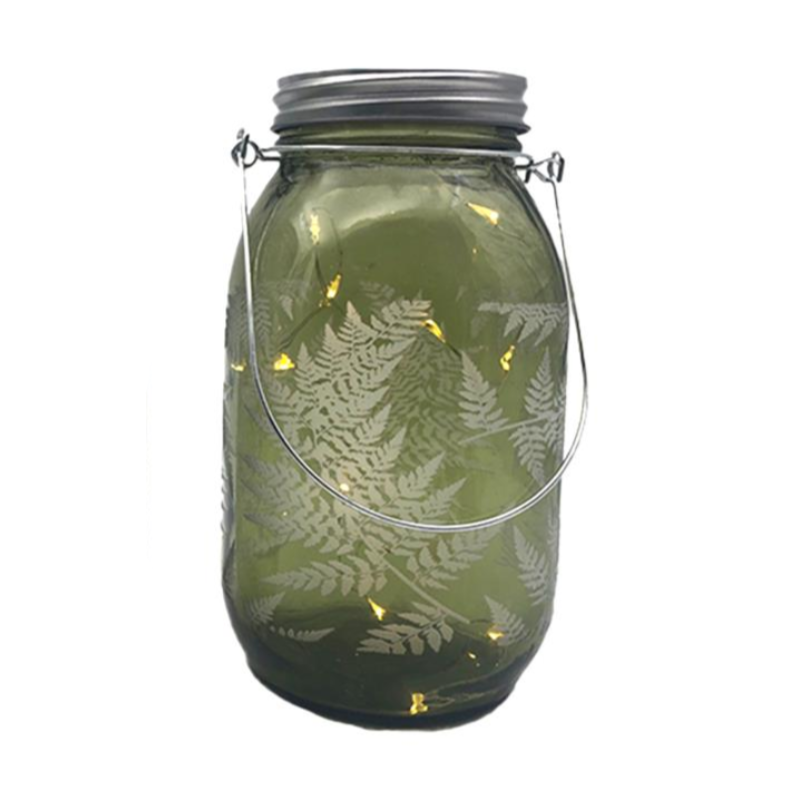 Fern Mason Jar with Lights