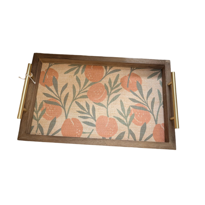 Peach Vine Fabric Tray