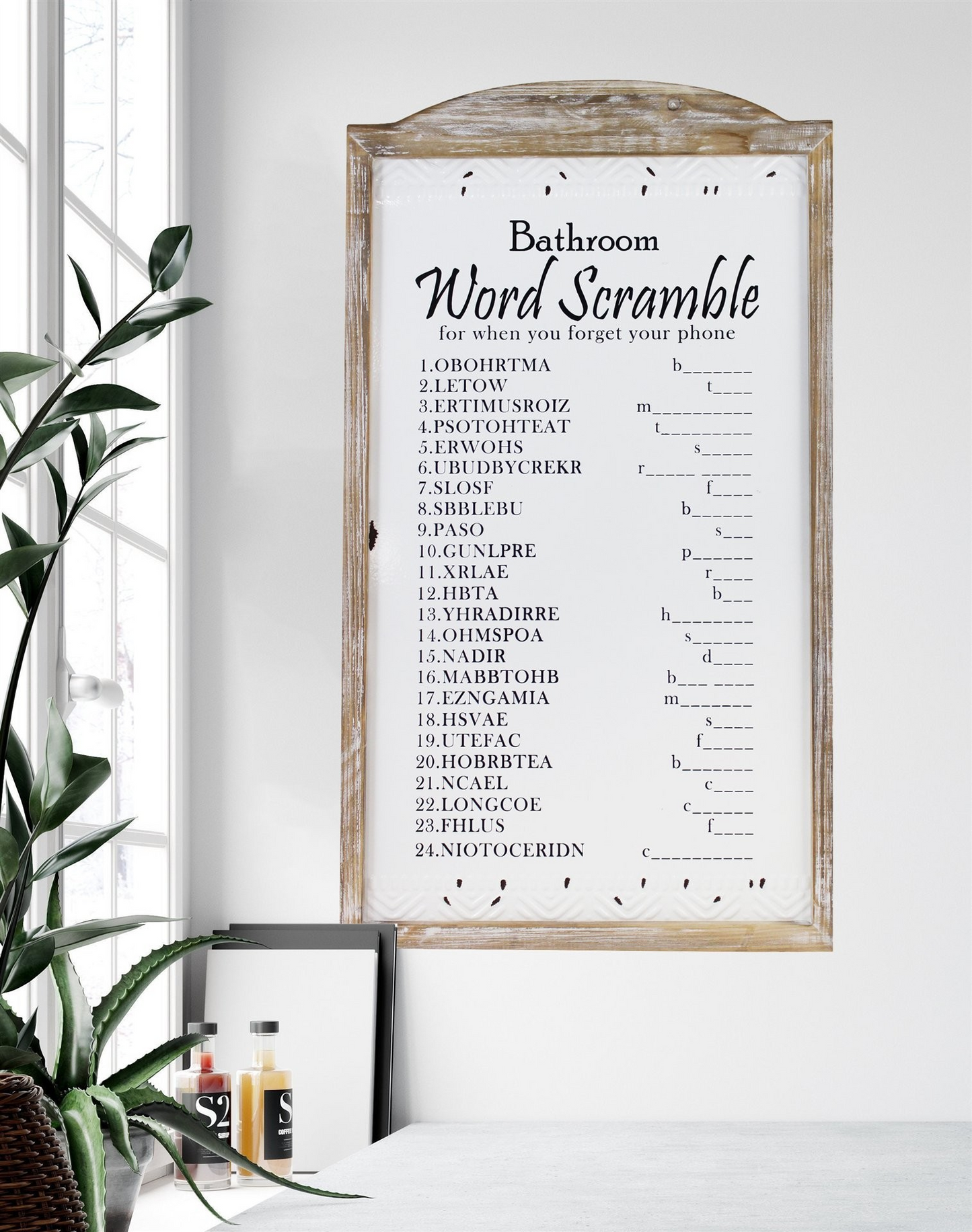 Bathroom Word Scramble - Sign