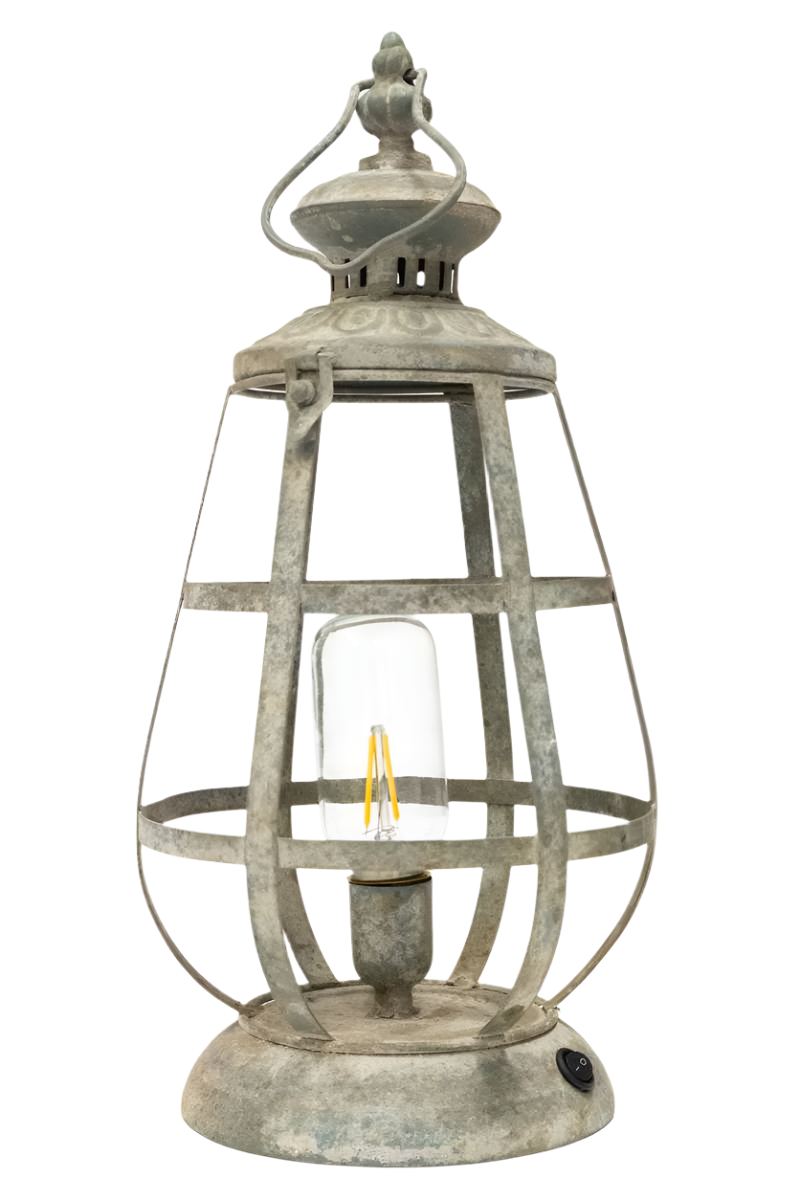 Rustic Hanging Lantern with Light