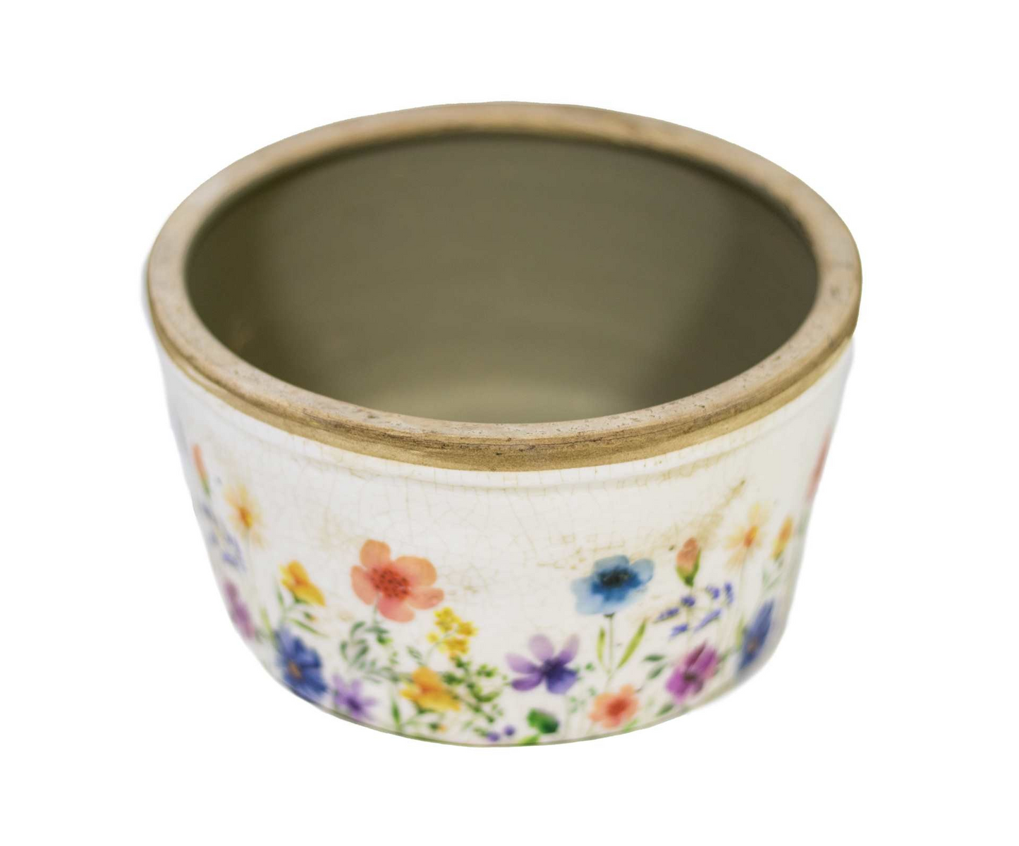 White Floral Flower Pots