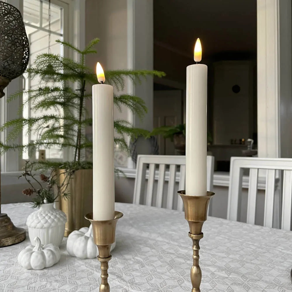 Cream LED Taper 9.6" Candle