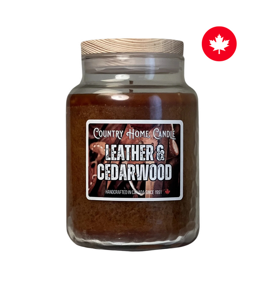 Leather & Cedarwood Paraffin Candle