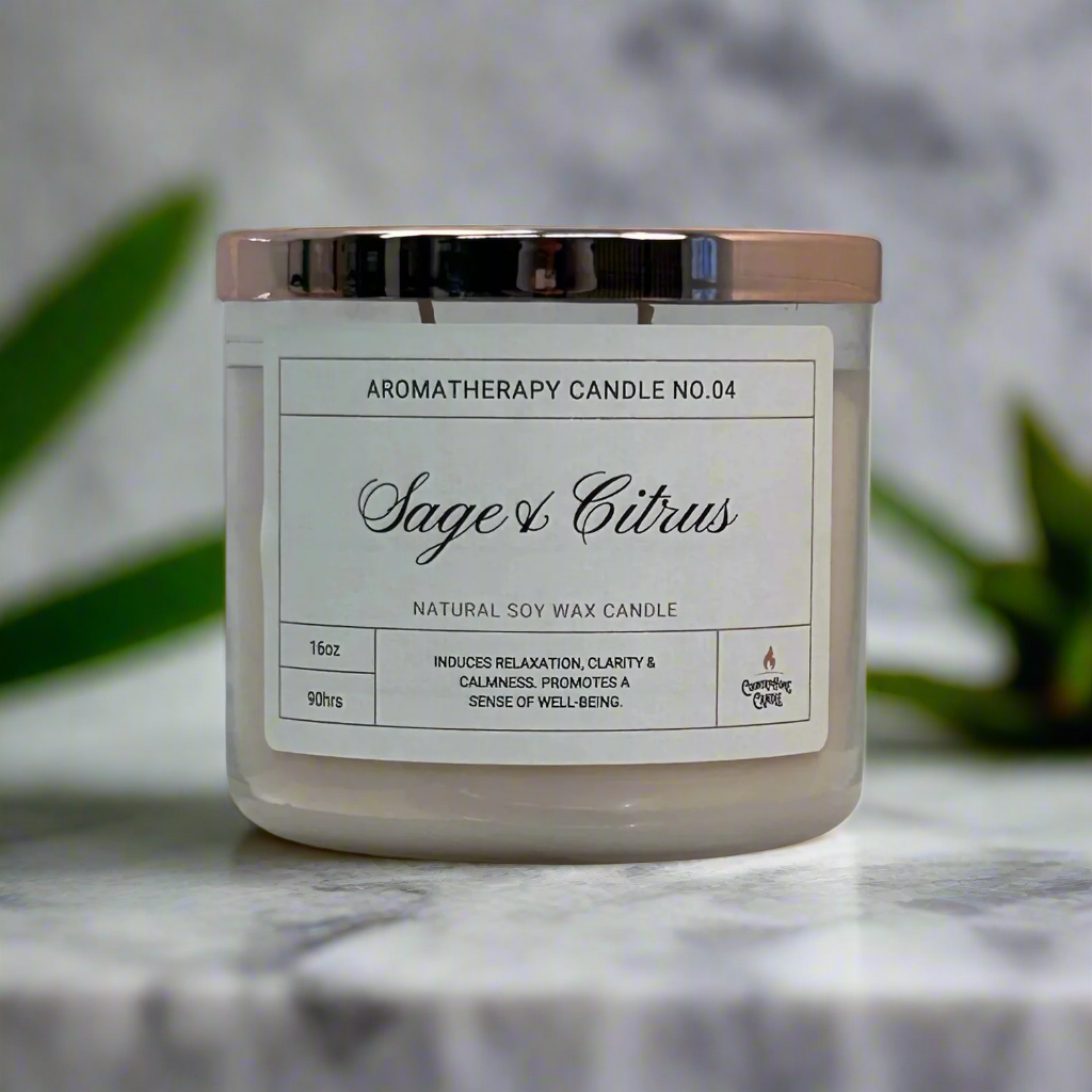 Sage & Citrus 2-Wick Soy Aromatherapy Candle