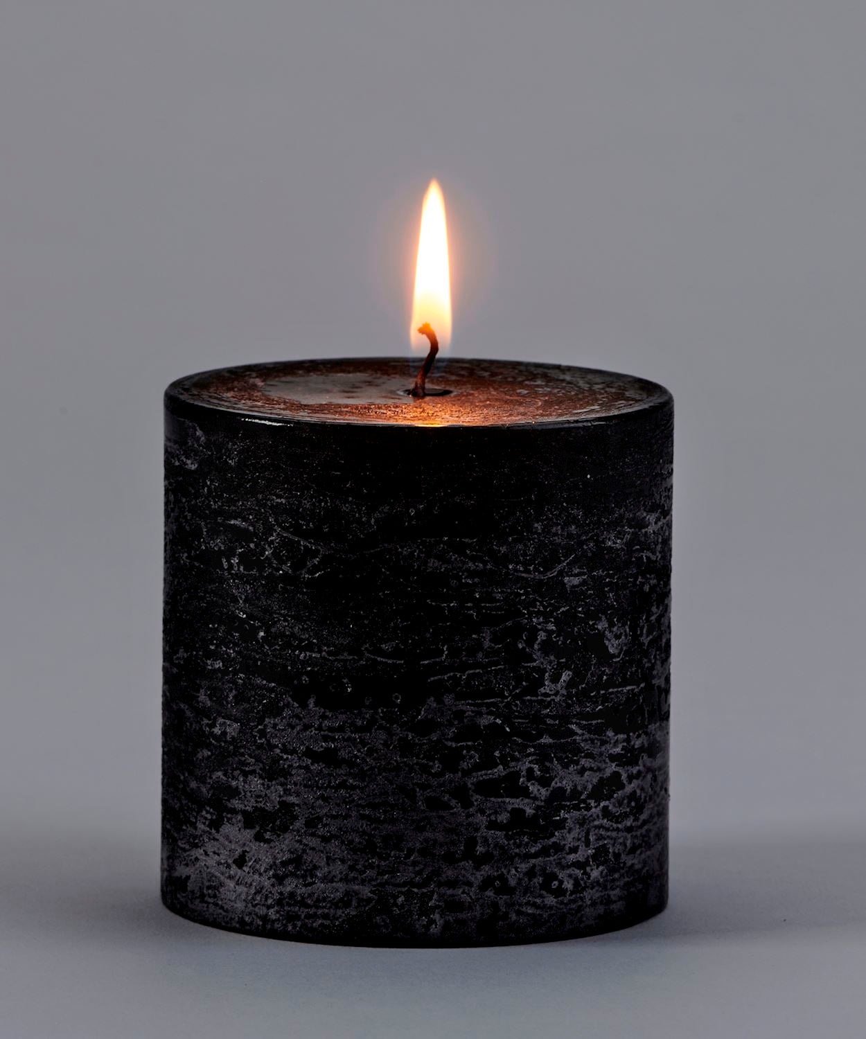 3x3 Rustic Pillar Candle - Black