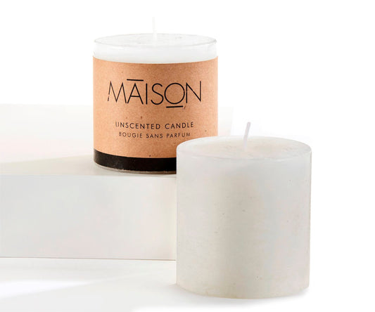 3x3 Rustic Pillar Candle - White