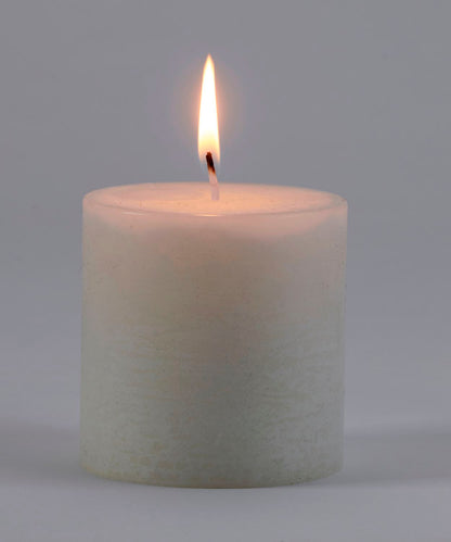 3x3 Rustic Pillar Candle - White
