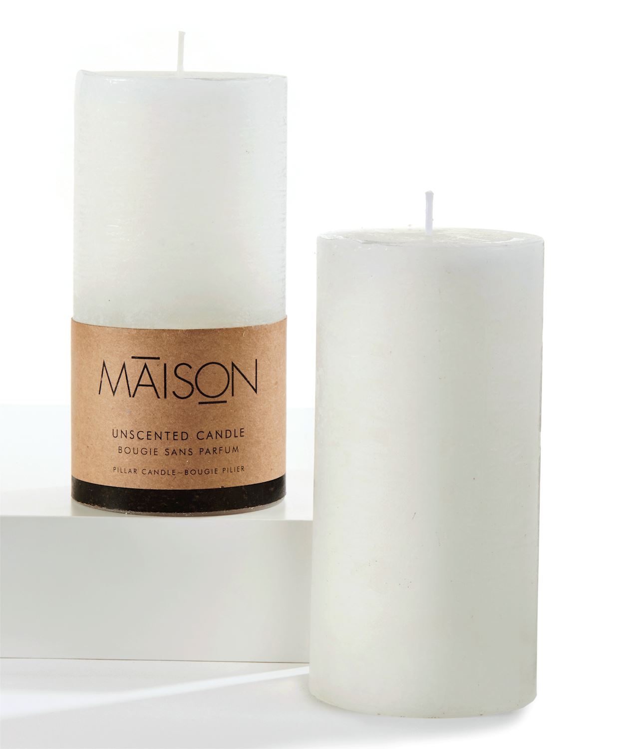 3X6 Rustic Pillar Candle - White