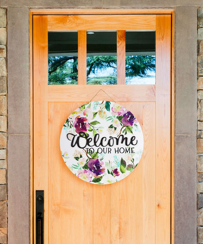 Welcome to Our Home Hanging Sign
