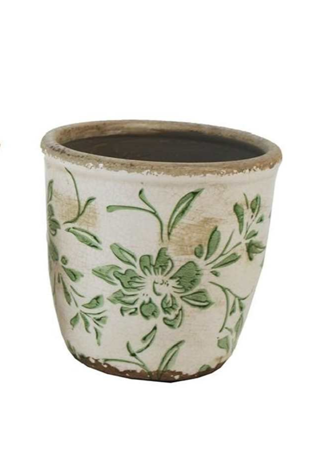 Floral Cement Pots