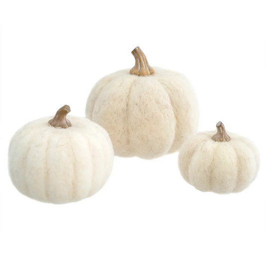 Felt Pumpkins - White