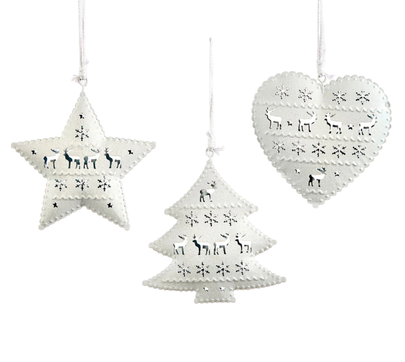 White Metal Christmas Ornament