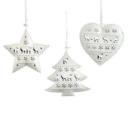 White Metal Christmas Ornament