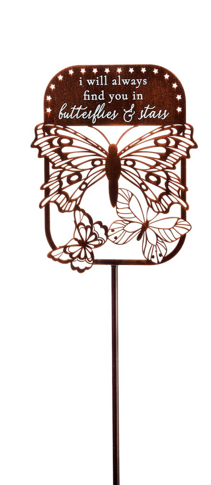 Laser Cut Butterfly Metal Stake