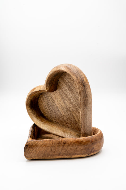 Wood Heart Tray - 7"