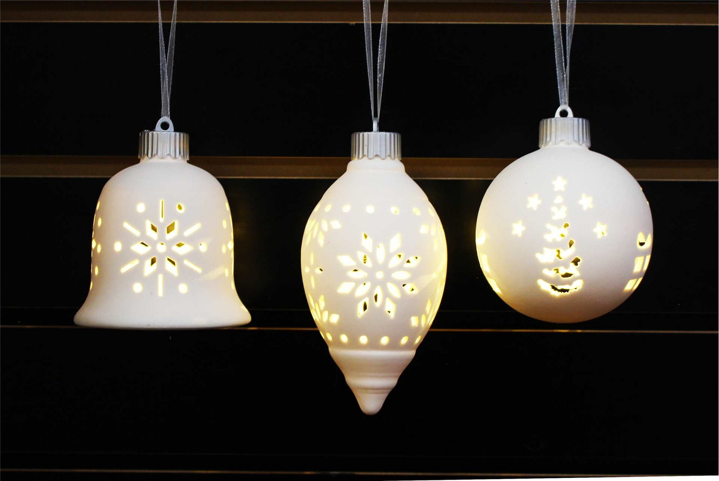 LED Stoneware Ornaments