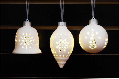 LED Stoneware Ornaments