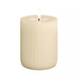 Cream Solid Stripe 4" LED Candle