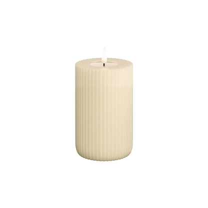 Cream Solid Stripe 5" LED Candle