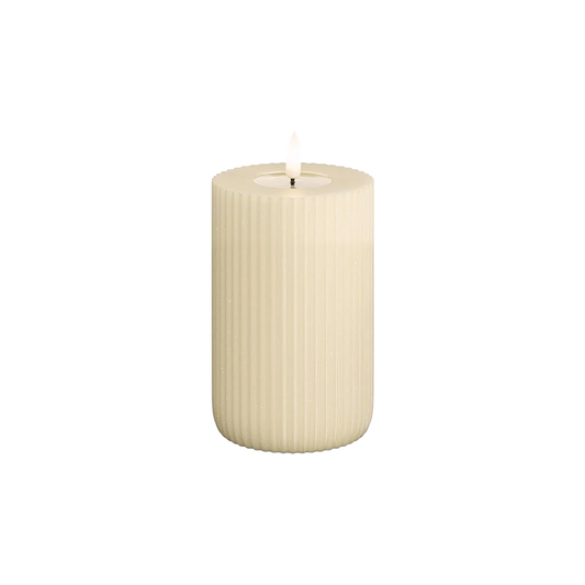 Cream Solid Stripe 5" LED Candle