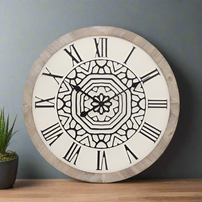 Mandala Rustic Wall Clock