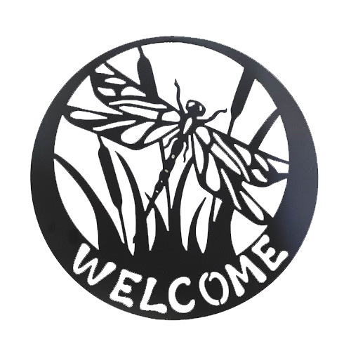 Dragonfly Welcome Sign - Metal