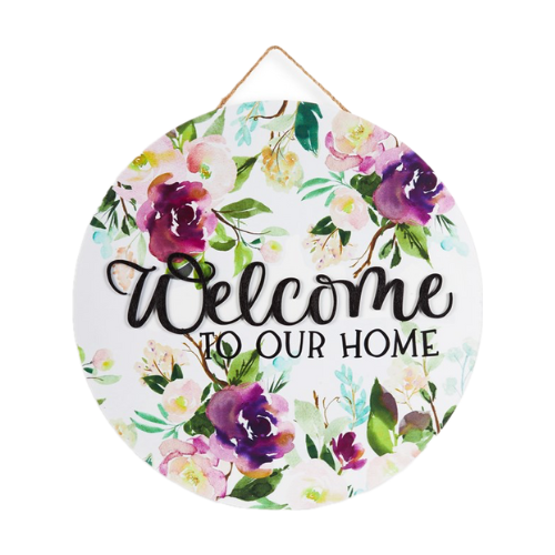 Welcome to Our Home Hanging Sign