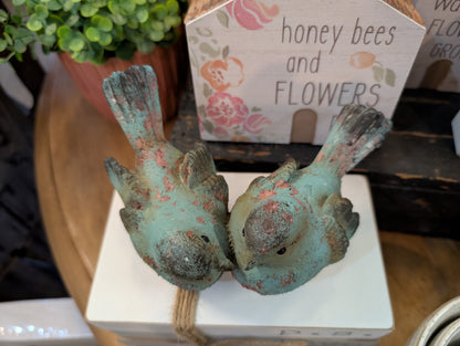 Rustic Bluebird Figurine - Double