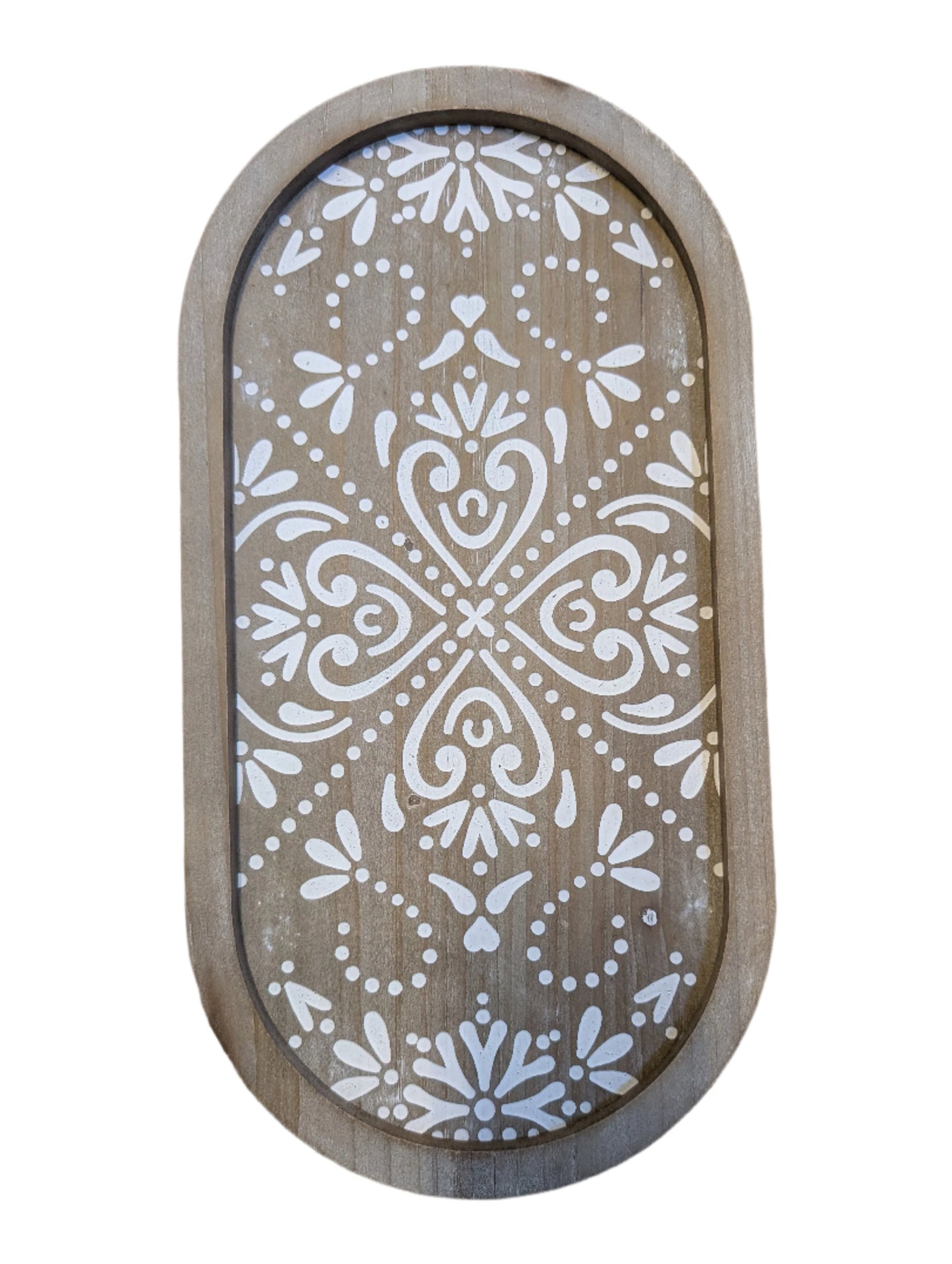 Stencil Painted Oval Tray