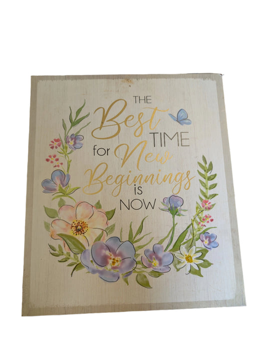 New Beginnings Floral Sign