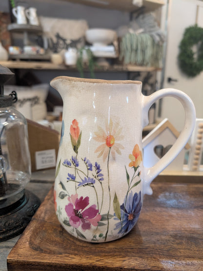 White Floral Jug