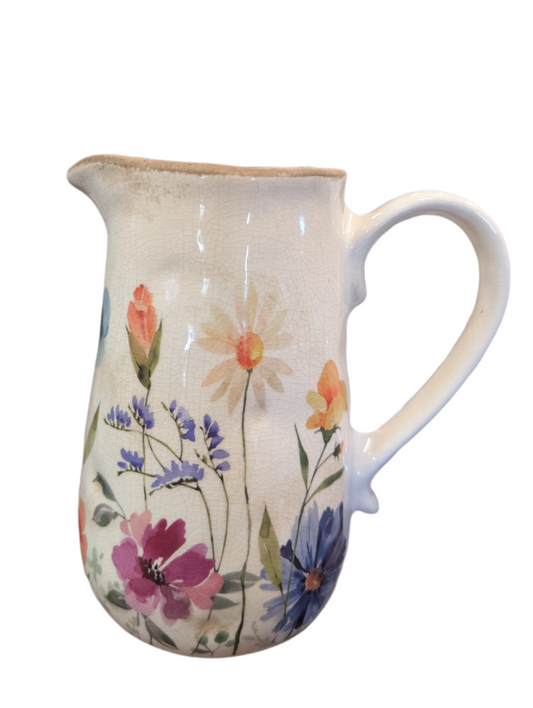 White Floral Jug