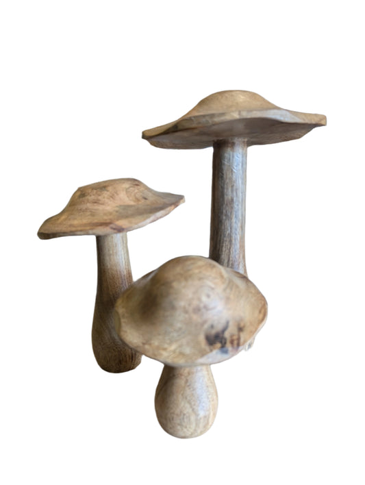 Wood Mushroom Decor